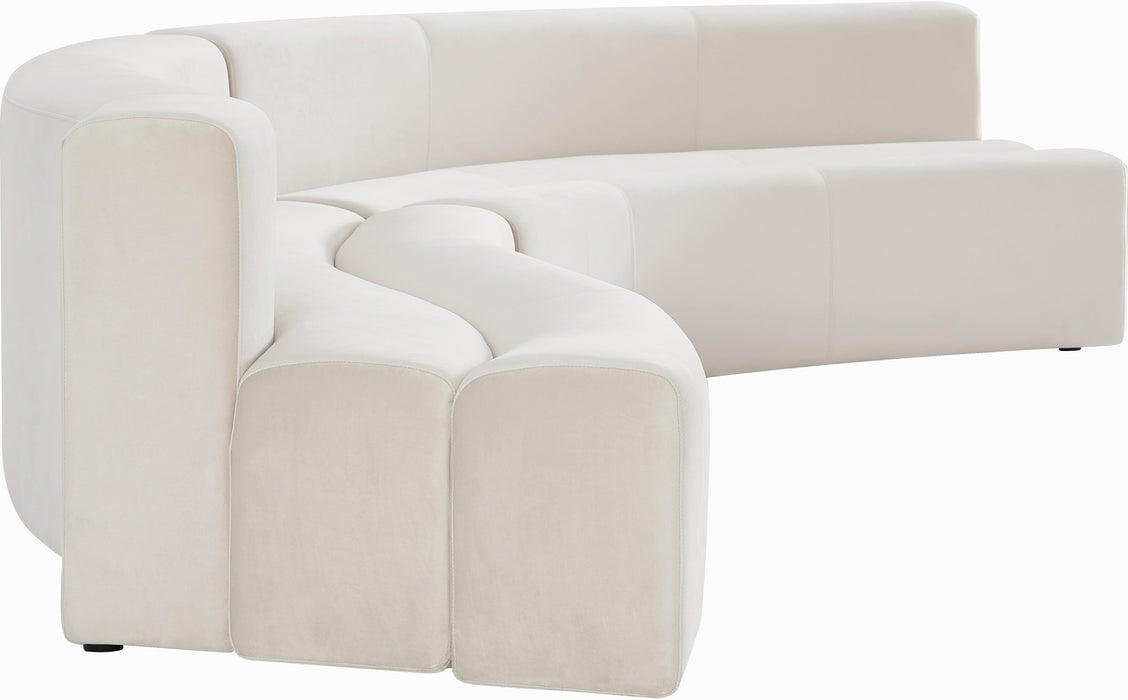 Curl Cream Velvet 2pc. Sectional