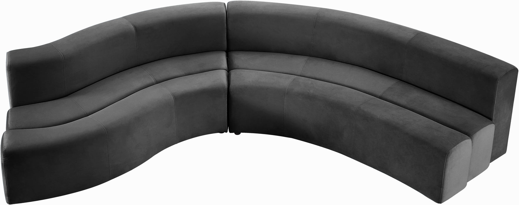 Curl Grey Velvet 2pc. Sectional