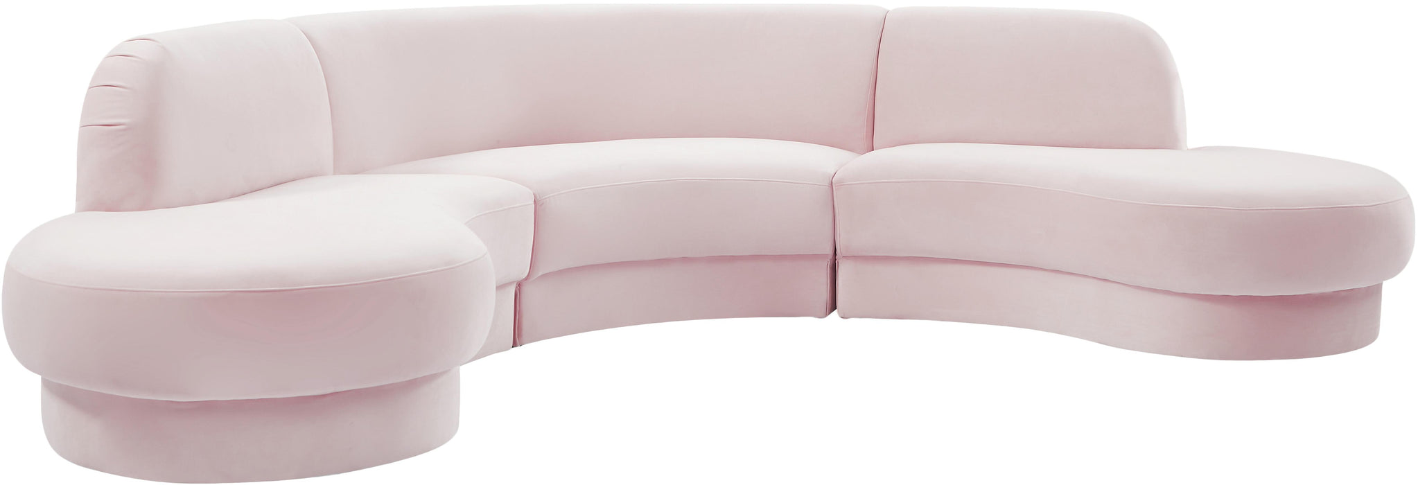 Rosa Pink Velvet 3pc. Sectional (3 Boxes) image