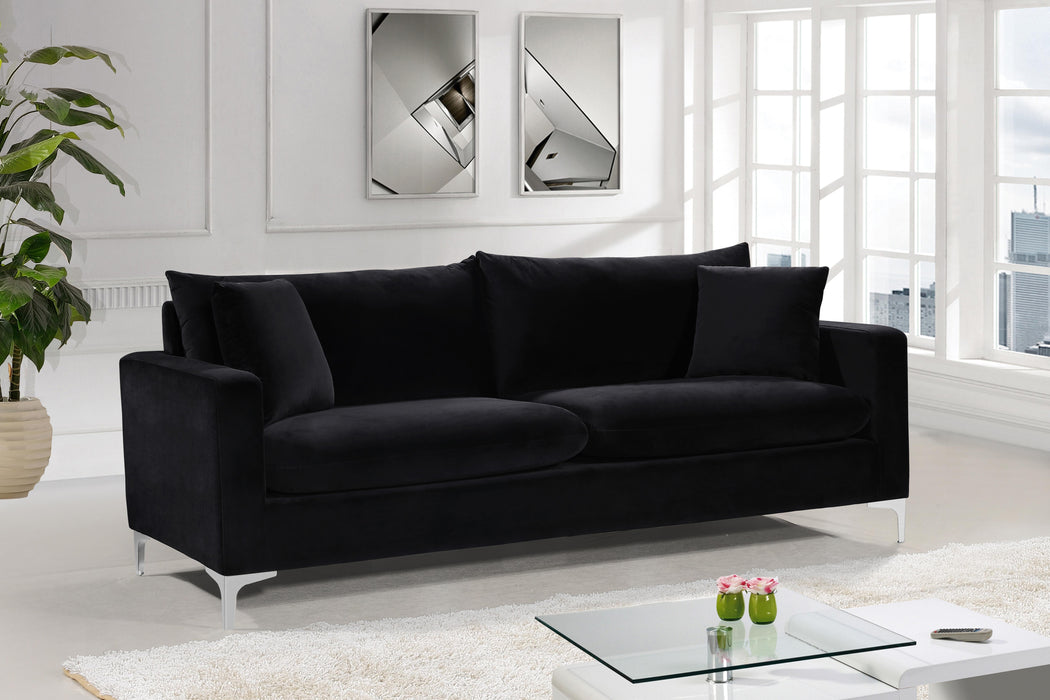 Naomi Black Velvet Sofa