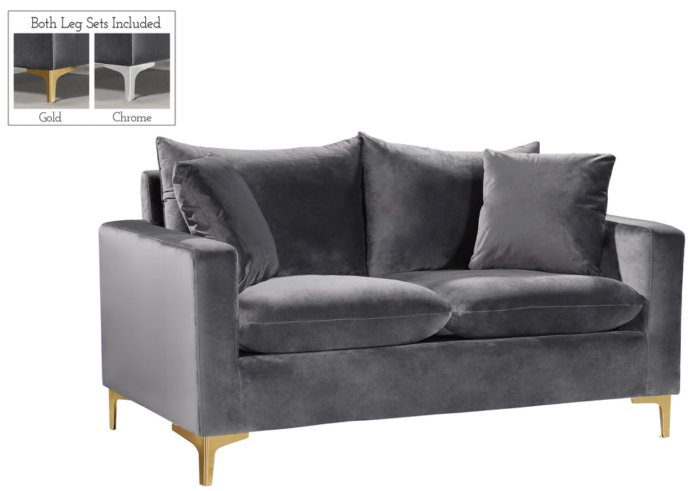 Naomi Grey Velvet Loveseat image