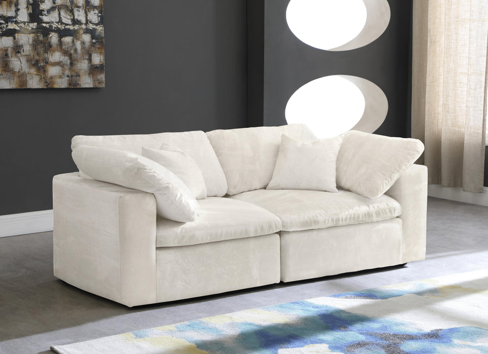 Cozy Cream Velvet Cloud Modular Sofa