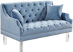 Roxy Sky Blue Velvet Loveseat image