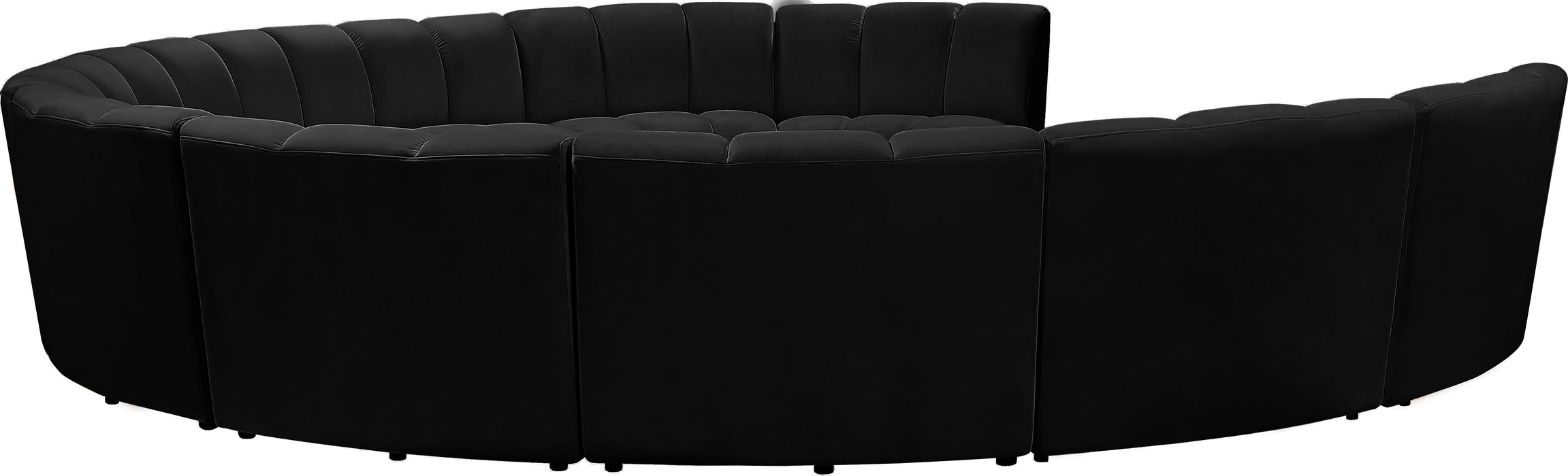 Infinity Black Velvet 10pc. Modular Sectional