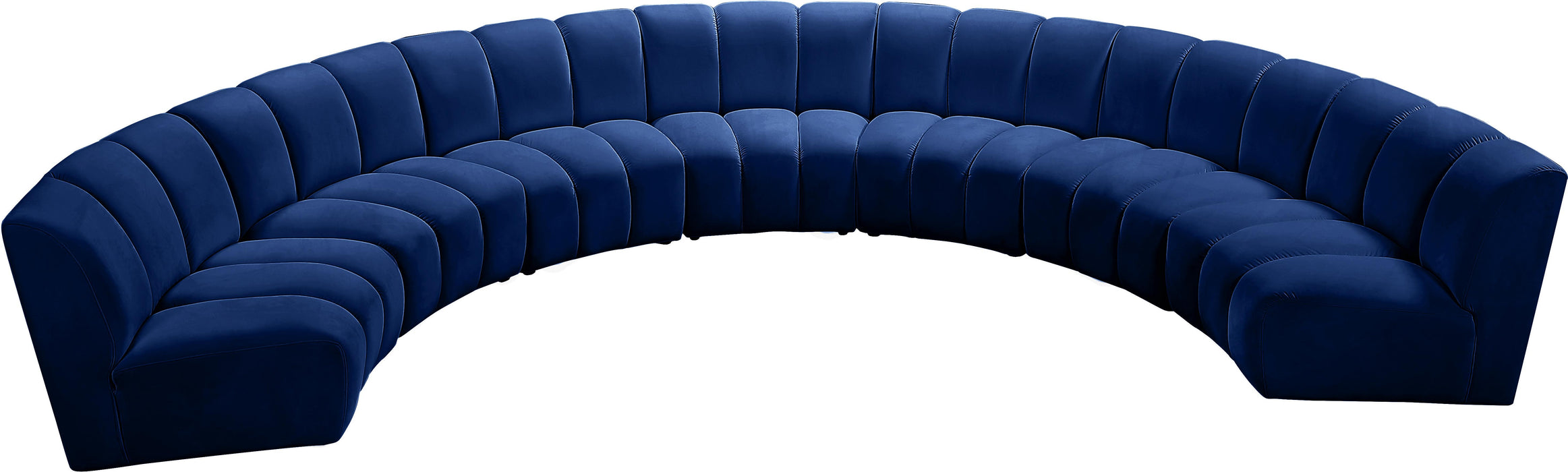 Infinity Navy Velvet 7pc. Modular Sectional