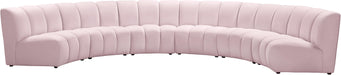 Infinity Pink Velvet 6pc. Modular Sectional image