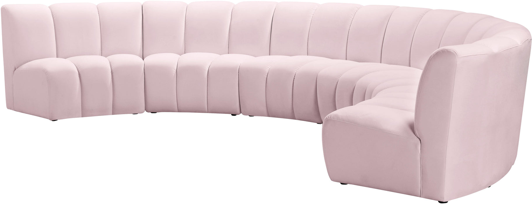 Infinity Pink Velvet 6pc. Modular Sectional