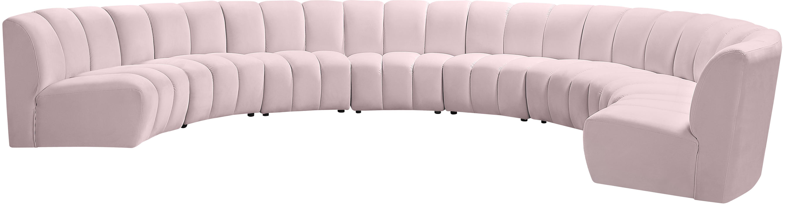 Infinity Pink Velvet 8pc. Modular Sectional