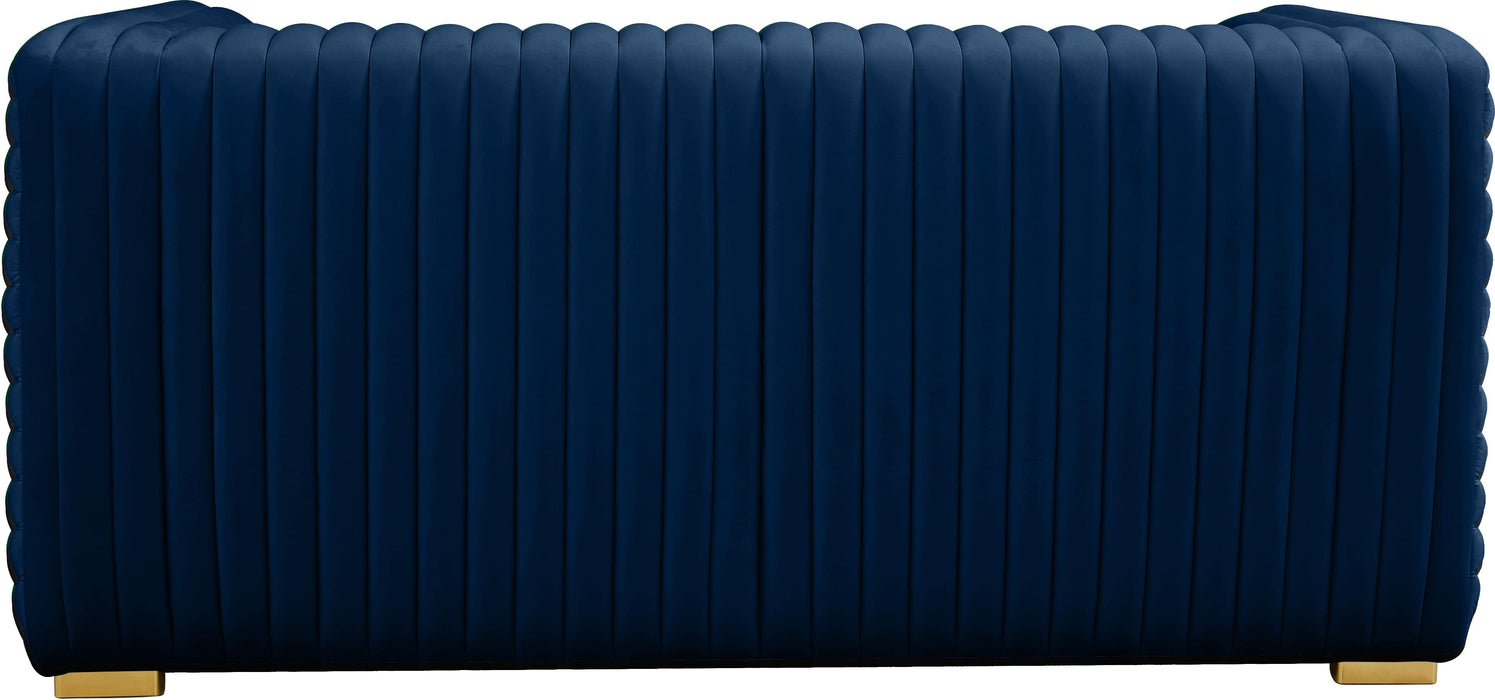 Ravish Navy Velvet Loveseat