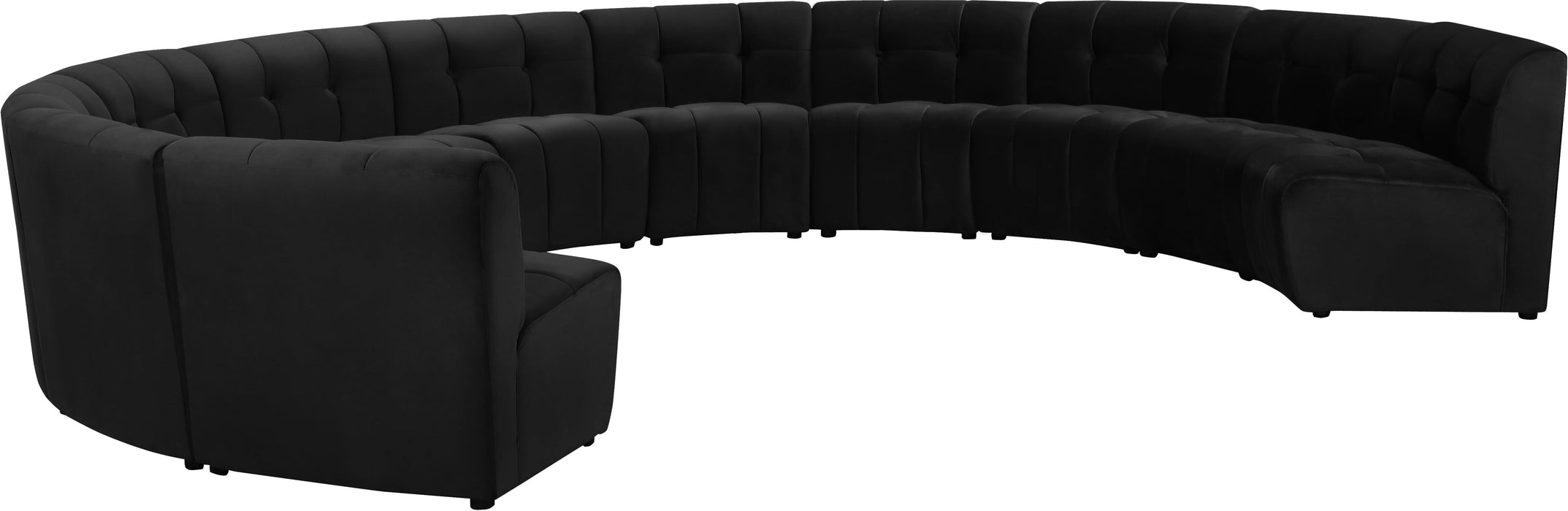 Limitless Black Velvet 11pc. Modular Sectional