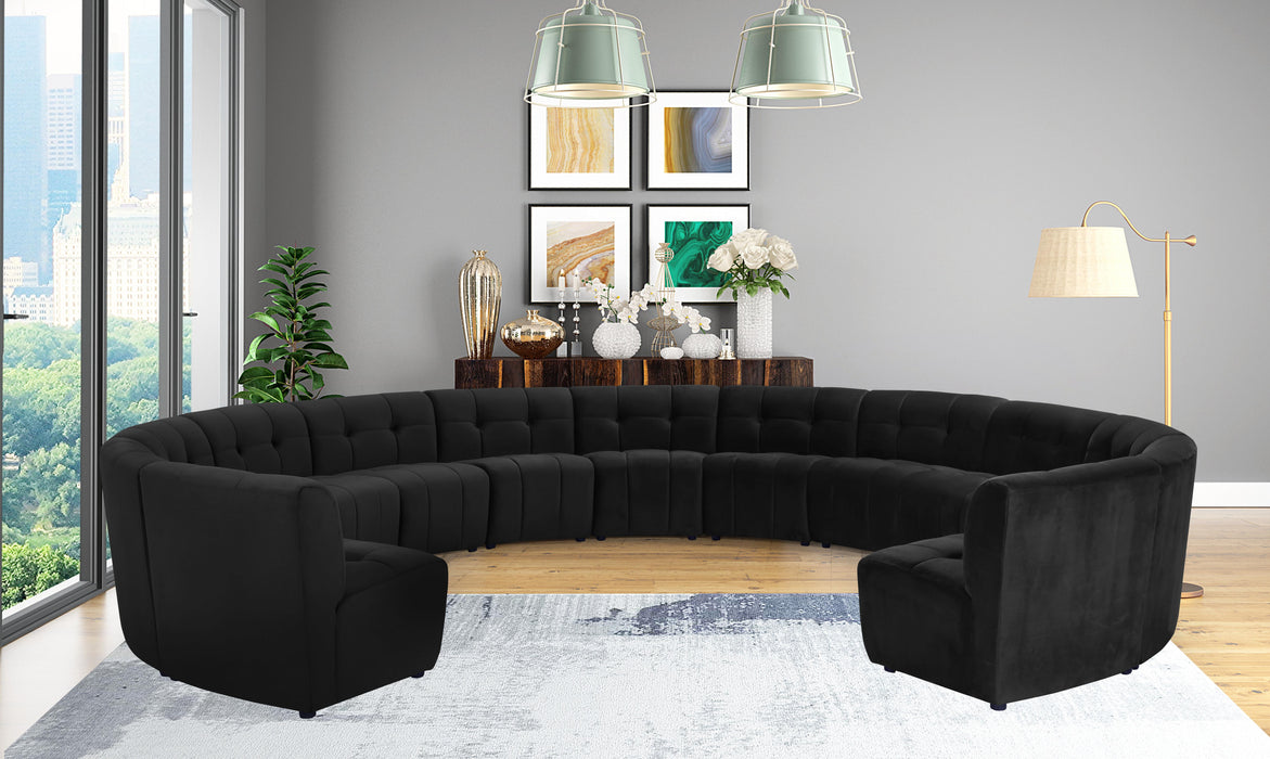 Limitless Black Velvet 13pc. Modular Sectional