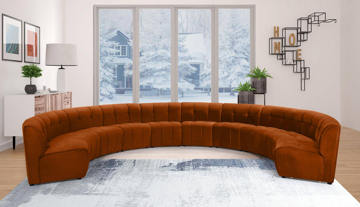 Limitless Cognac Velvet 10pc. Modular Sectional