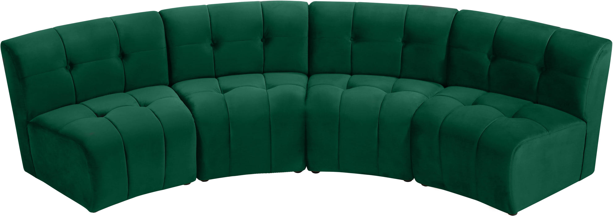 Limitless Green Velvet 4pc. Modular Sectional