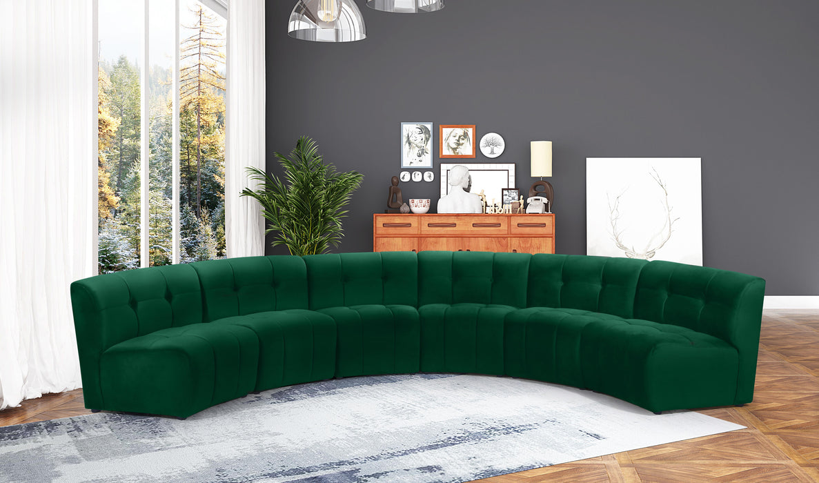 Limitless Green Velvet 6pc. Modular Sectional