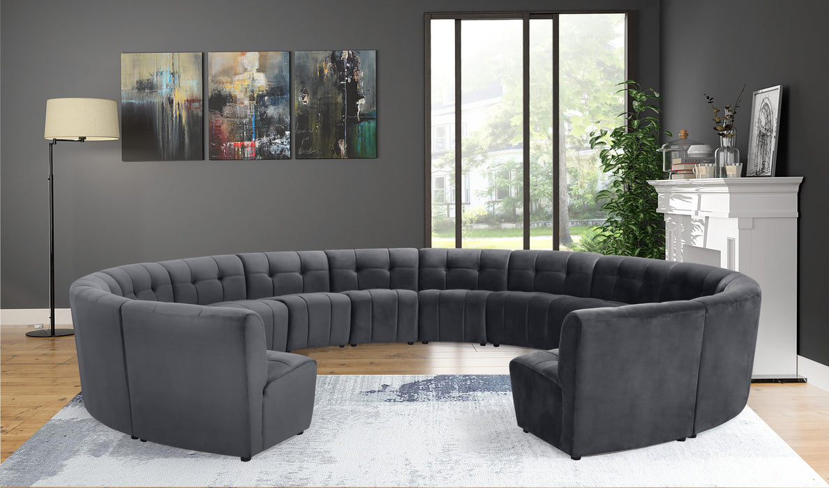 Limitless Grey Velvet 14pc. Modular Sectional