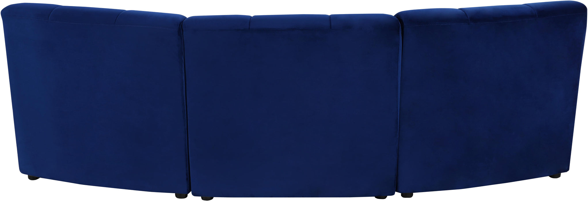 Limitless Navy Velvet 3pc. Modular Sectional