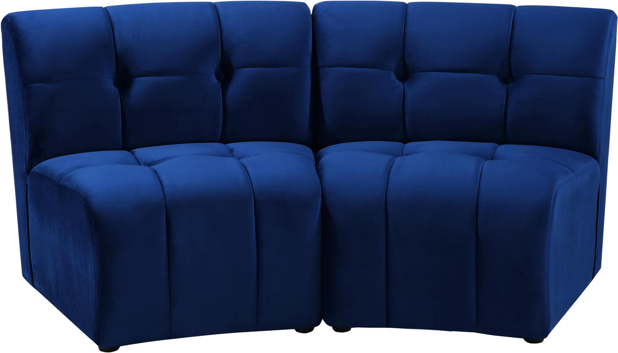 Limitless Navy Velvet 2pc. Modular Sectional image