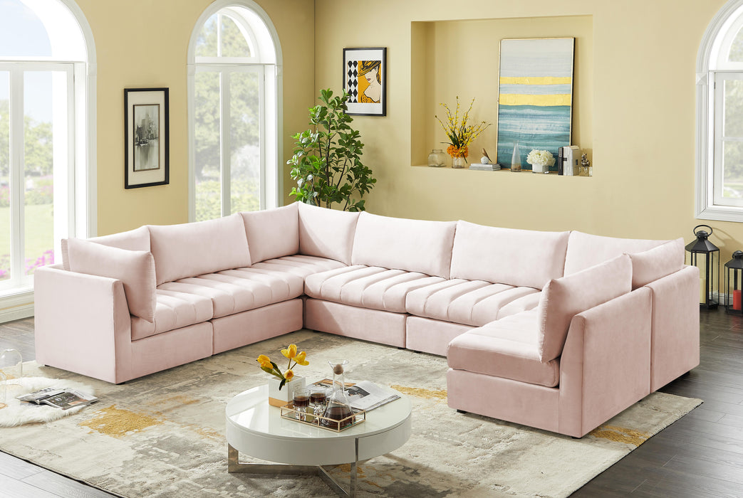 Jacob Pink Velvet Modular Sectional