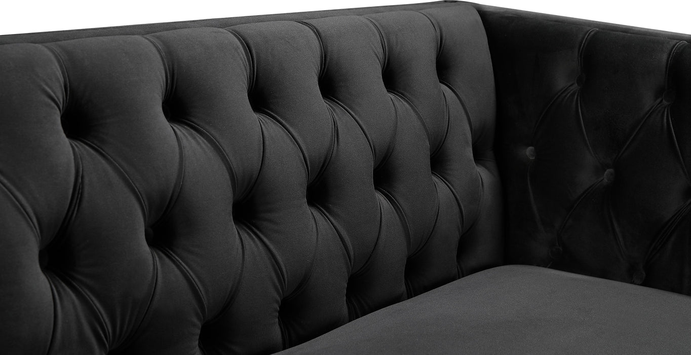 Michelle Black Velvet Loveseat