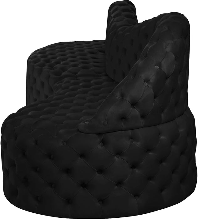 Royal Black Velvet 2pc. Sectional