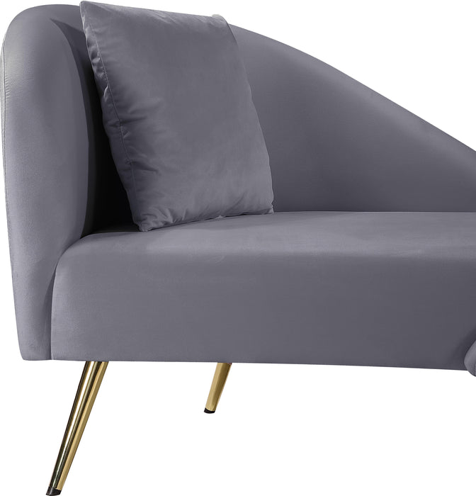 Nolan Grey Velvet Chaise