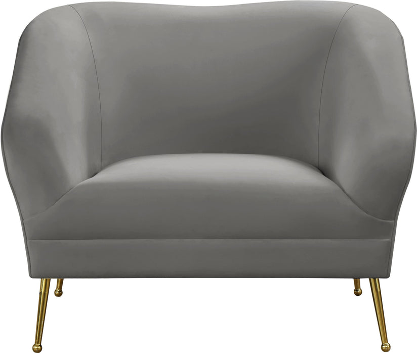 Hermosa Grey Velvet Chair