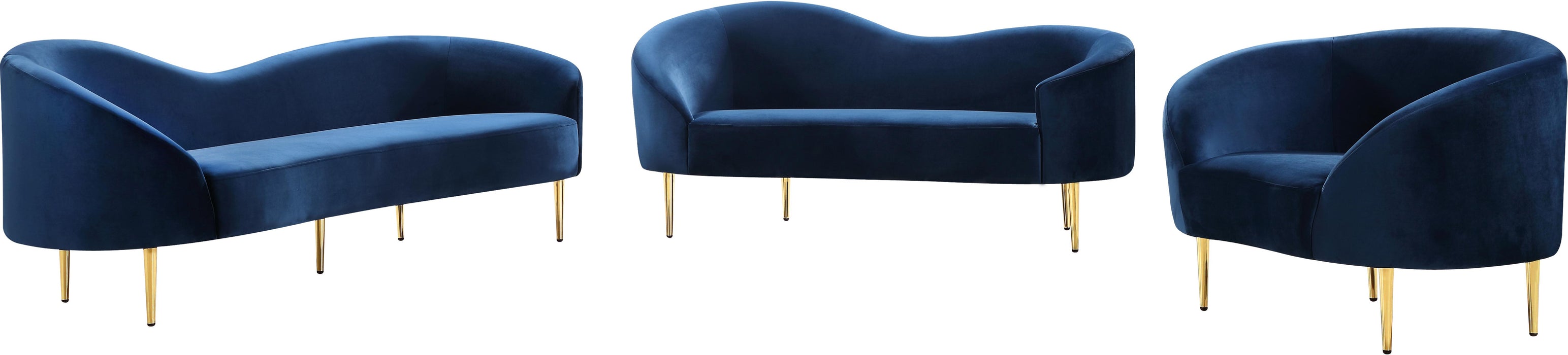 Ritz Navy Velvet Chair