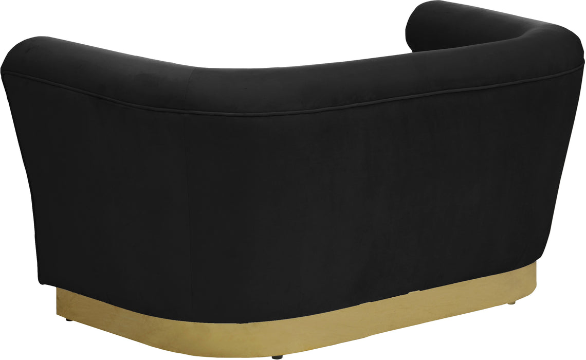 Bellini Black Velvet Loveseat