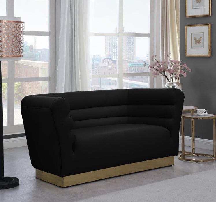 Bellini Black Velvet Loveseat