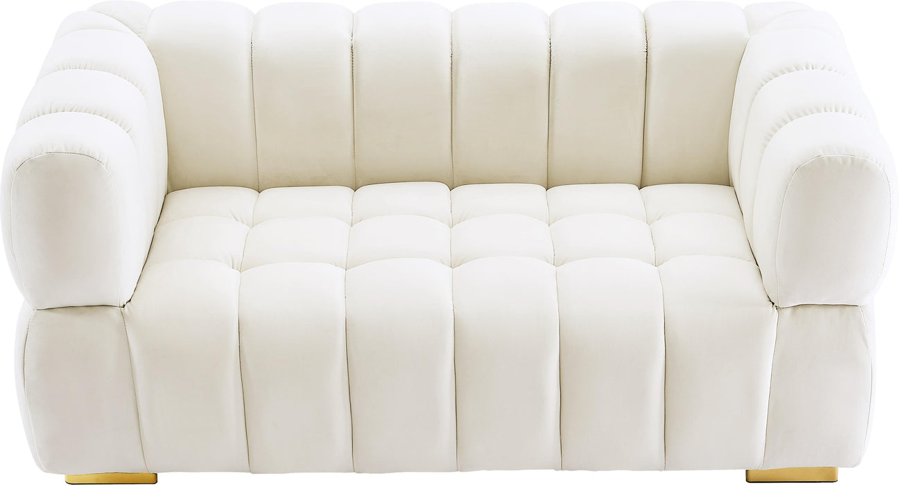 Gwen Cream Velvet Loveseat