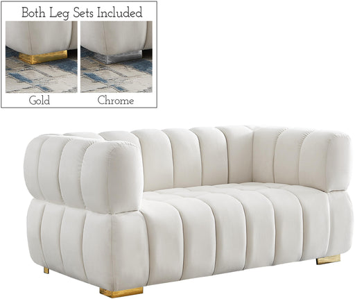 Gwen Cream Velvet Loveseat image