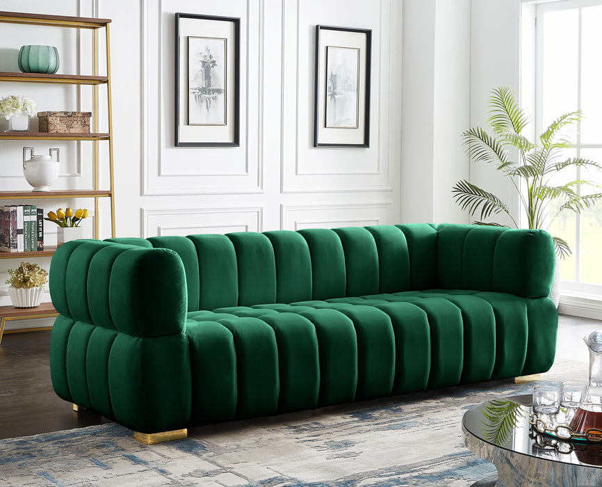 Gwen Green Velvet Sofa