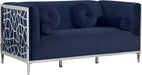 Opal Navy Velvet Loveseat image