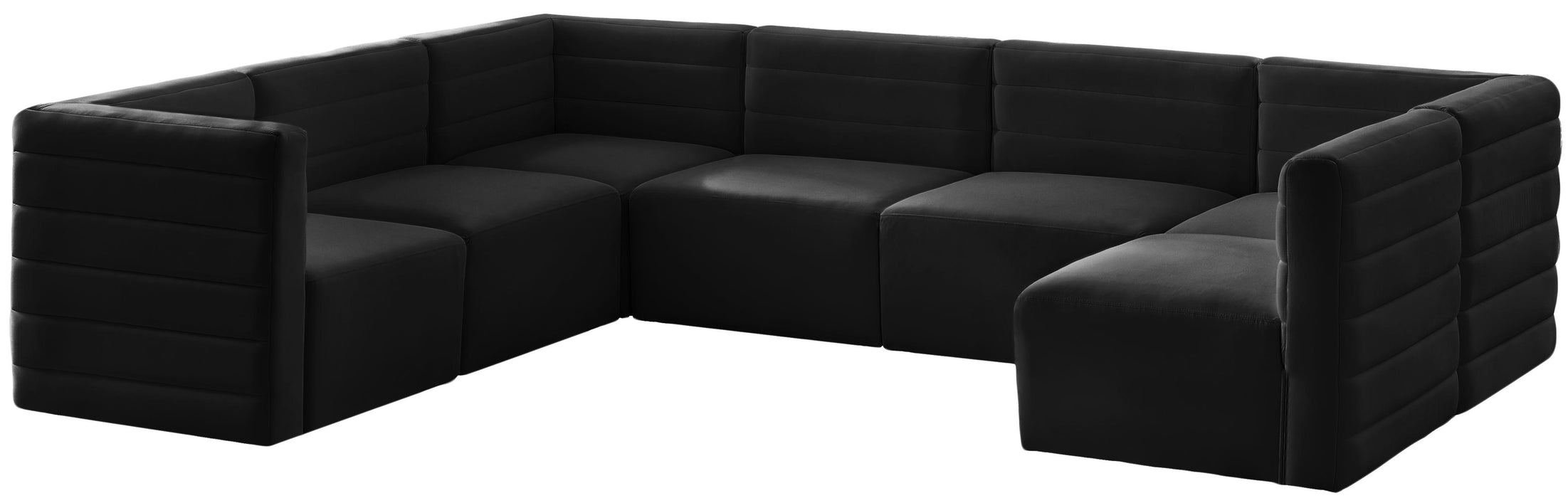 Quincy Black Velvet Modular Sectional