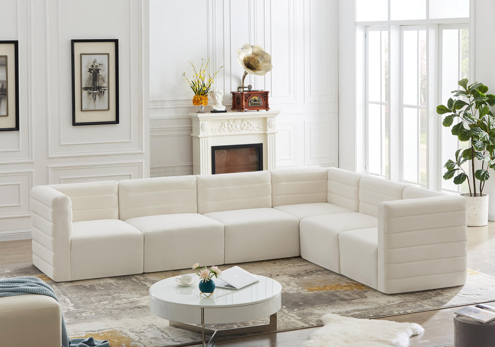 Quincy Cream Velvet Modular Sectional