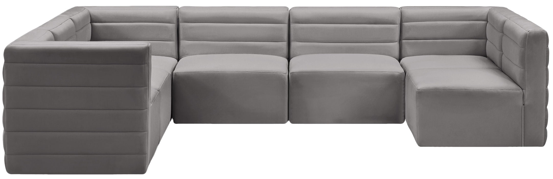 Quincy Grey Velvet Modular Sectional