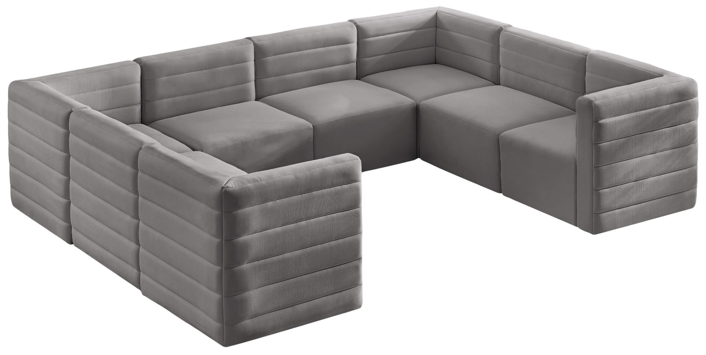 Quincy Grey Velvet Modular Sectional