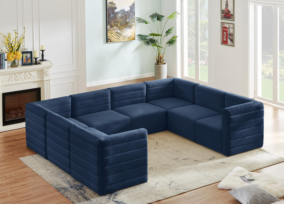 Quincy Navy Velvet Modular Sectional