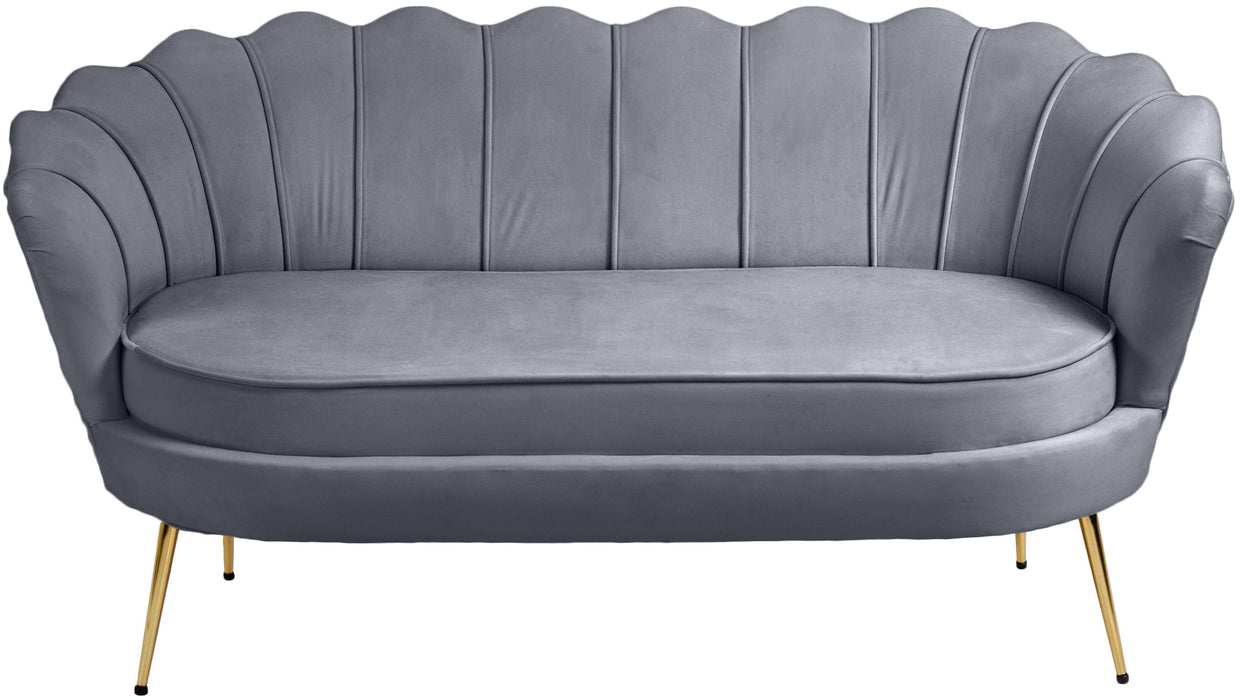 Gardenia Grey Velvet Loveseat