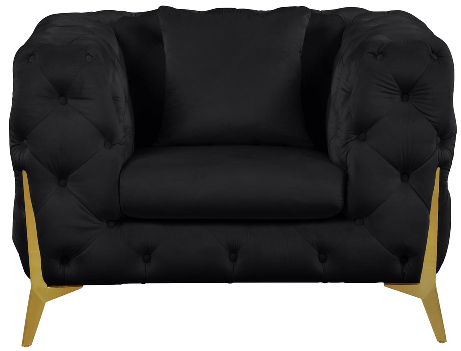 Kingdom Black Velvet Chair