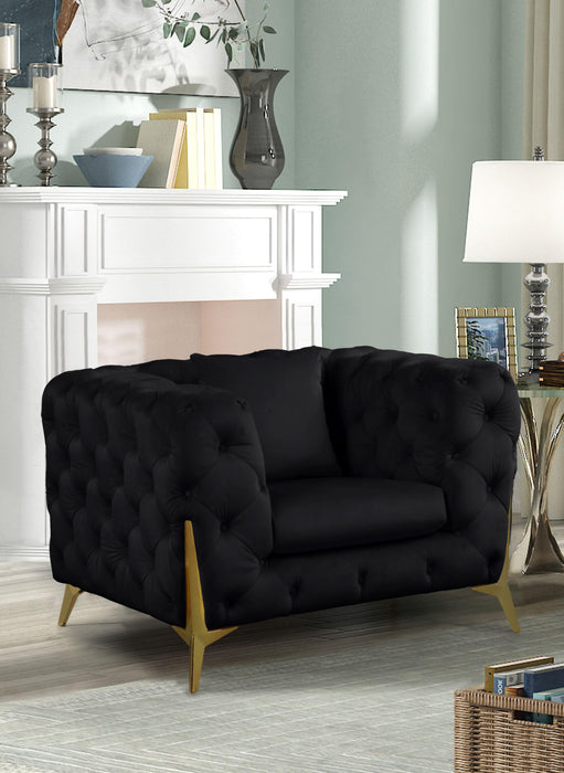 Kingdom Black Velvet Chair