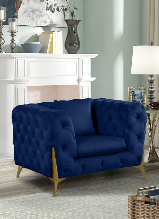 Kingdom Navy Velvet Chair