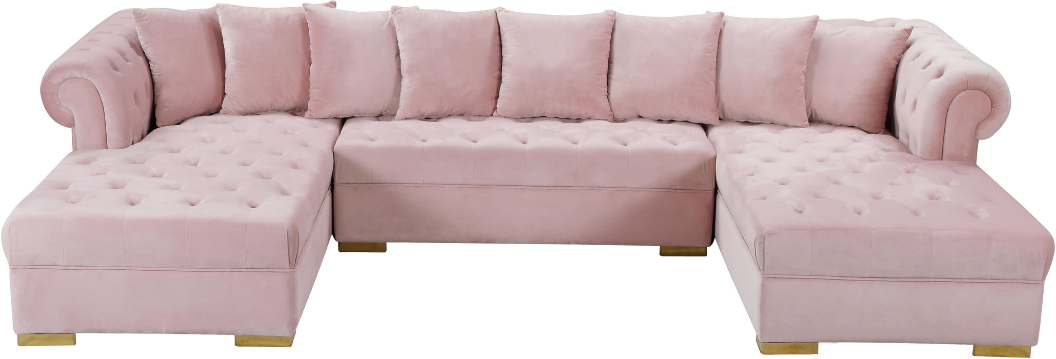 Presley Pink Velvet 3pc. Sectional