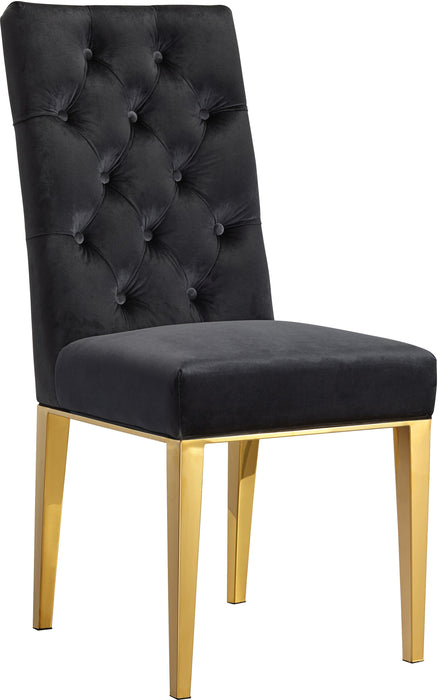 Capri Black Velvet Dining Chair