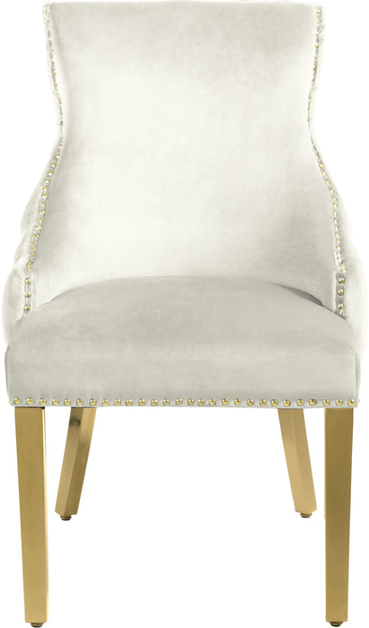 Tuft Cream Velvet Dining Chair