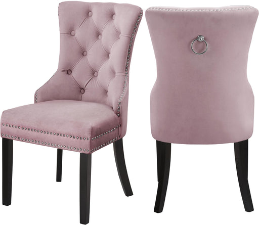 Nikki Pink Velvet Dining Chair image