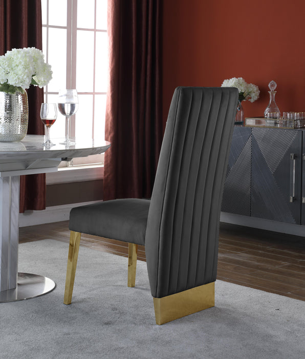 Porsha Grey Velvet Dining Chair