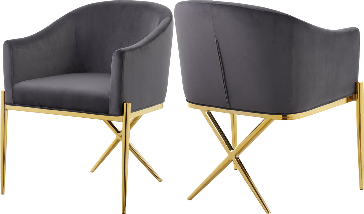 Xavier Grey Velvet Dining Chair