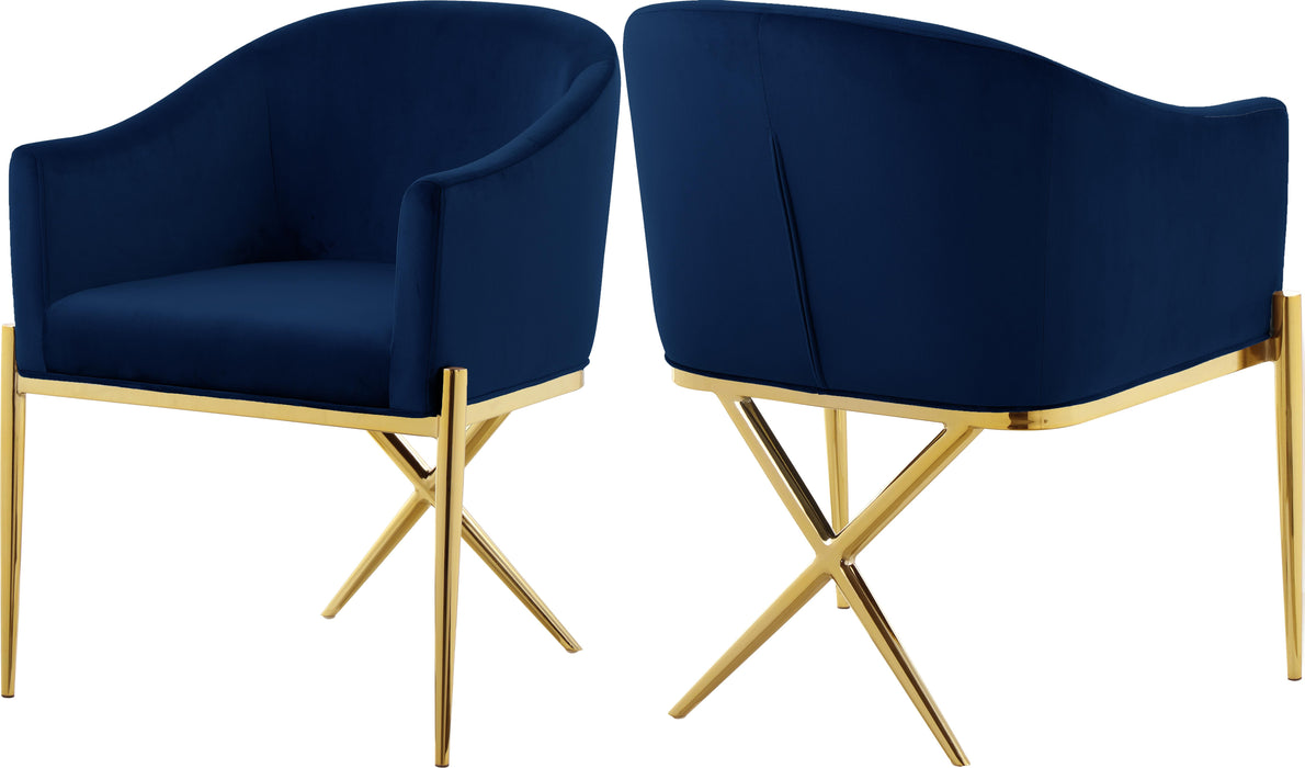 Xavier Navy Velvet Dining Chair