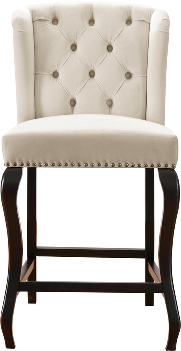 Suri Cream Velvet Stool